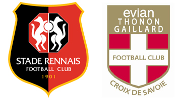 Rennes - Évian on the Saturday, at 7.00pm