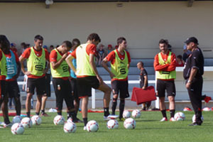Séance d'entraînement délocalisée pour les Rennais