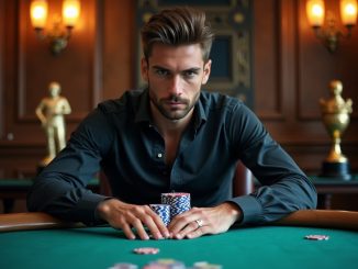 Footballeur jouant au poker