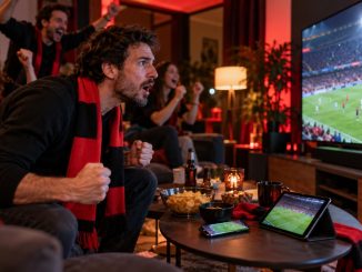 Match du Stade rennais à la télévision